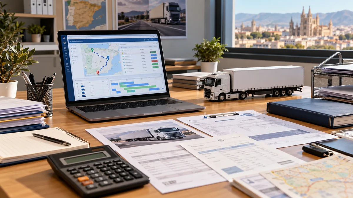 Mesa de gestión con documentación de transporte que asume la cooperativa