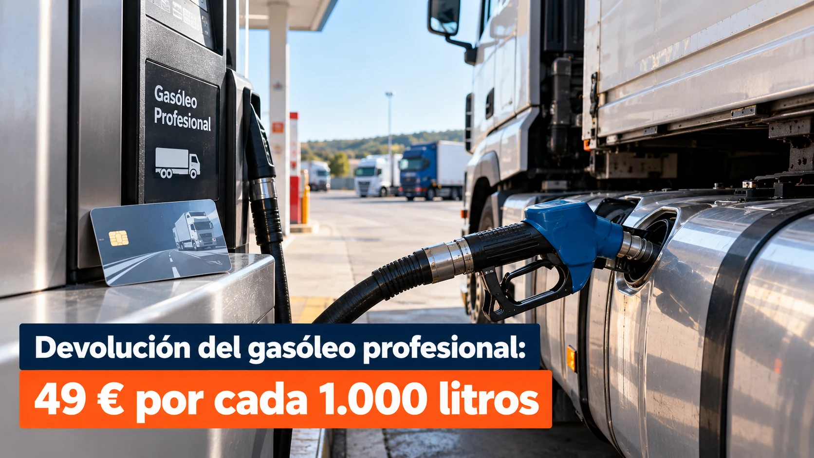 Devolución del gasóleo profesional: 49 € por cada 1.000 litros