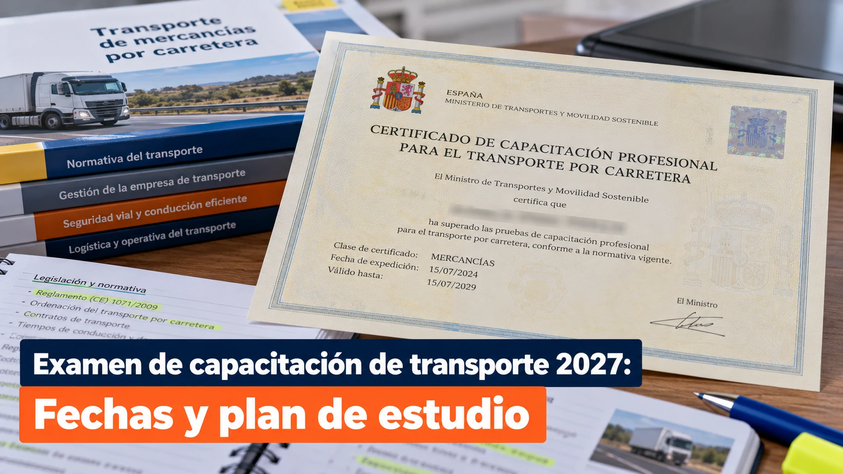 Examen de capacitación de transporte 2027: fechas y plan de estudio