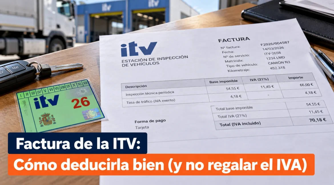 Factura de la ITV: cómo deducirla bien (y no regalar el IVA)
