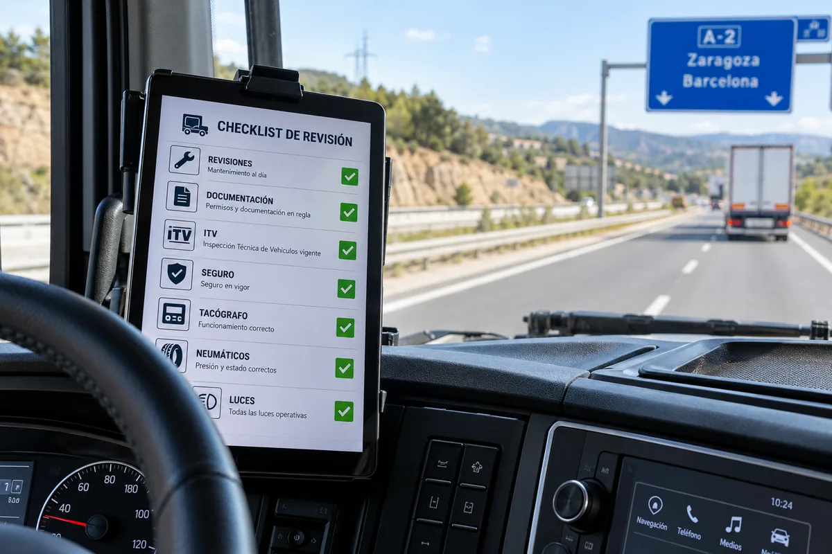 Checklist mensual de revisión del vehículo para estar preparado ante las inspecciones de transporte
