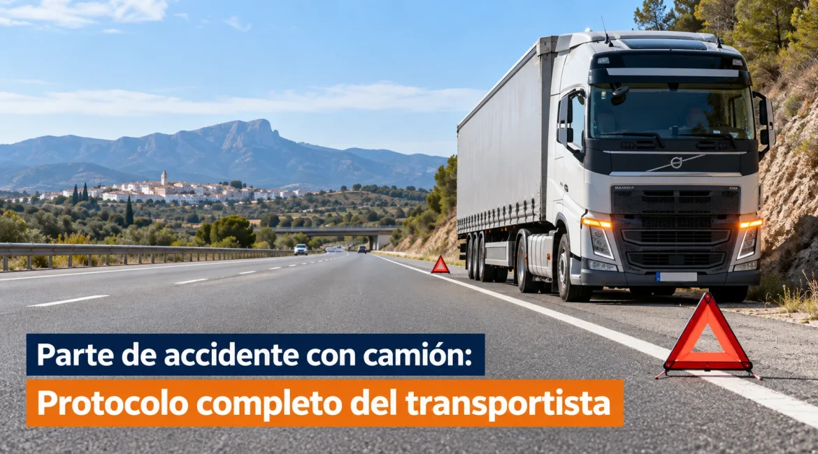 Parte de accidente con camión: protocolo completo del transportista