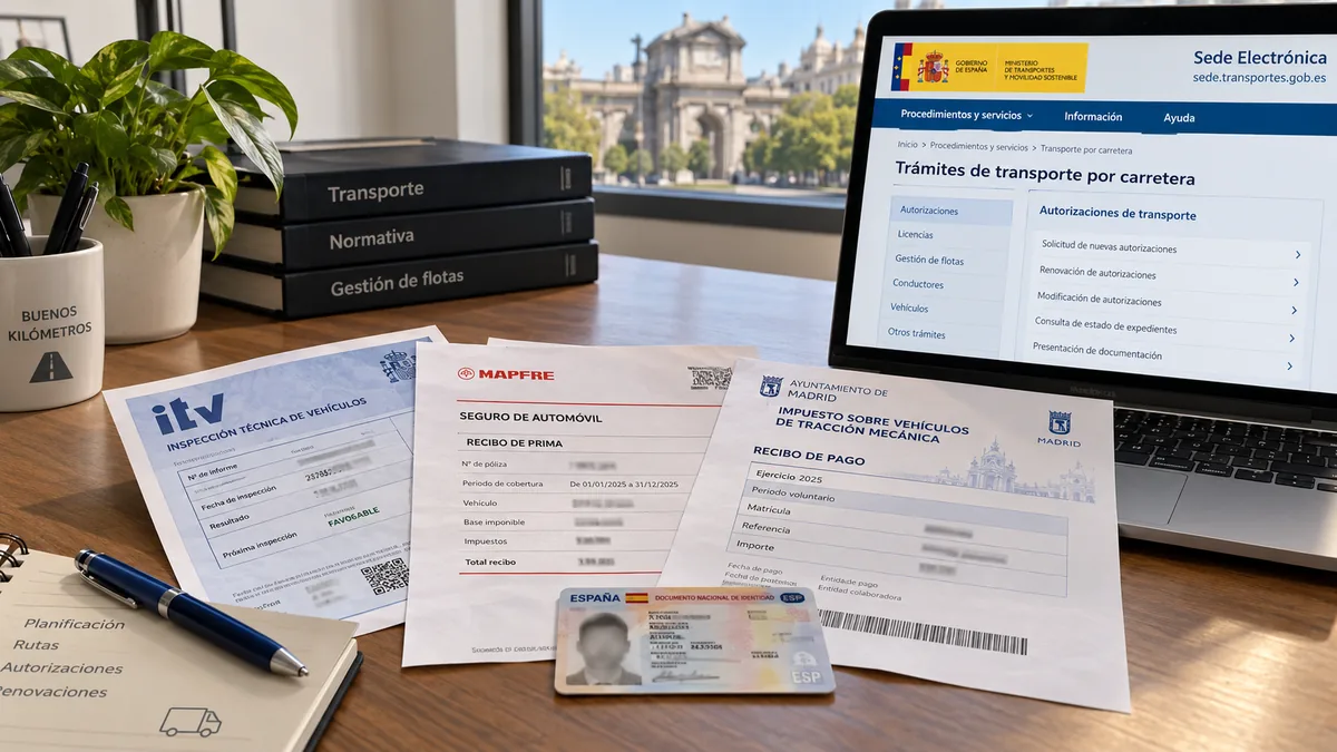 Documentación para renovar la tarjeta de transporte: ITV, seguro e impuesto de circulación junto a la sede electrónica