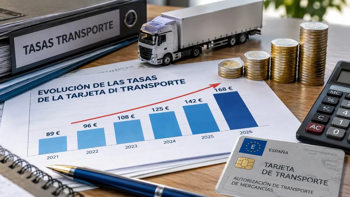 Gráfico de evolución ascendente de las tasas de la tarjeta de transporte