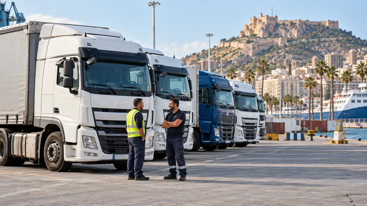 Flota de una cooperativa de transporte en Alicante