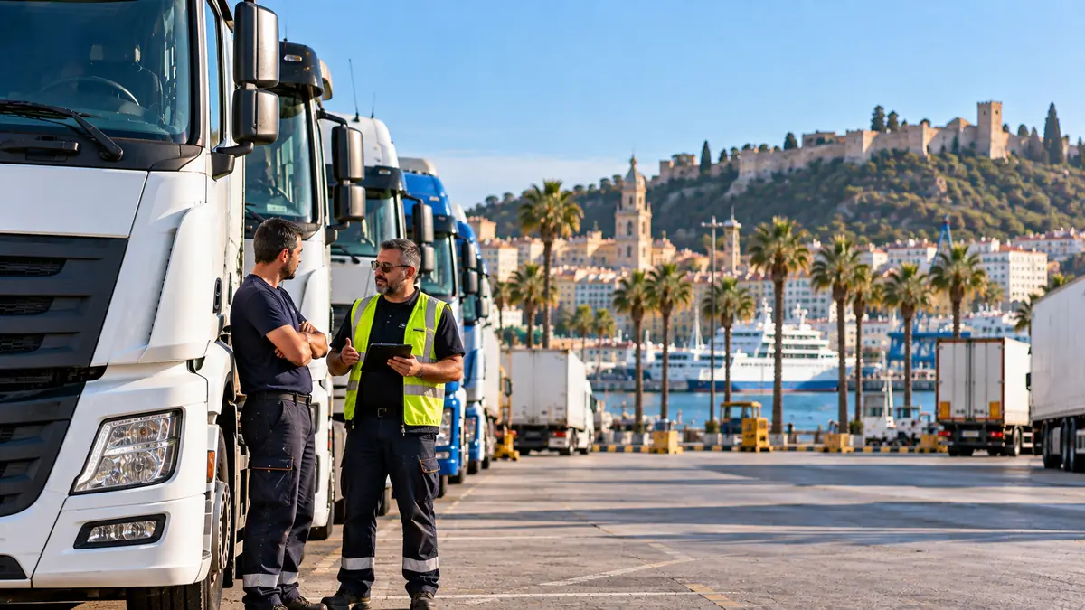 Flota de una cooperativa de transporte en Málaga