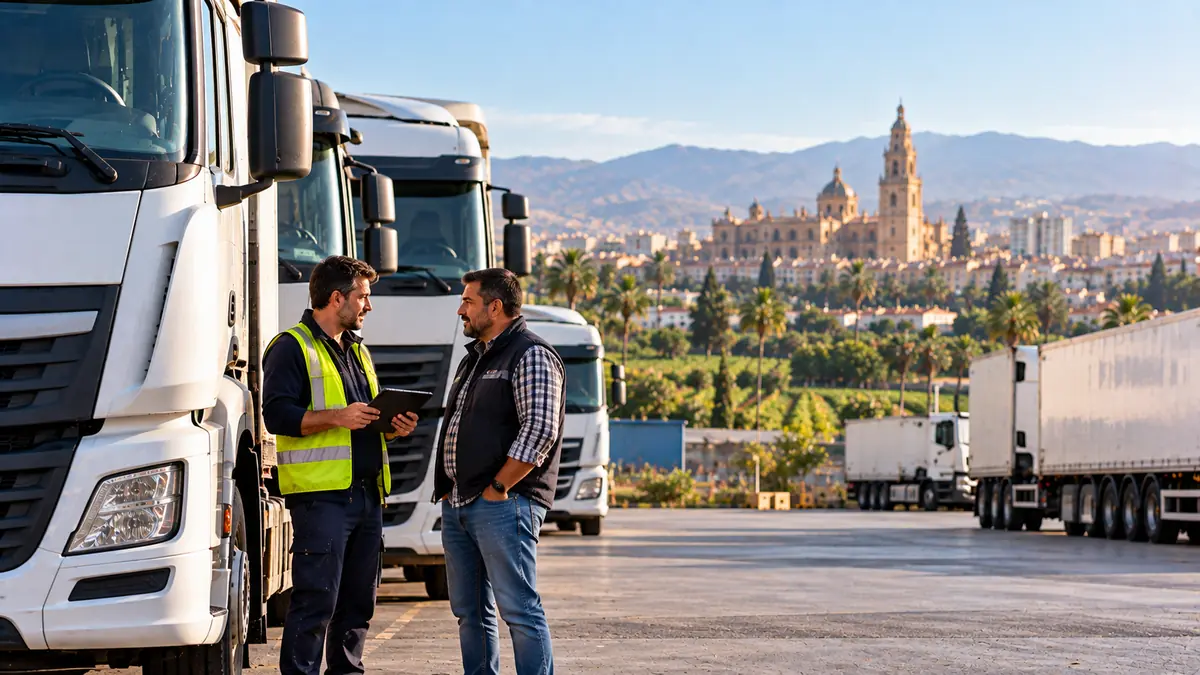 Flota de una cooperativa de transporte en Murcia