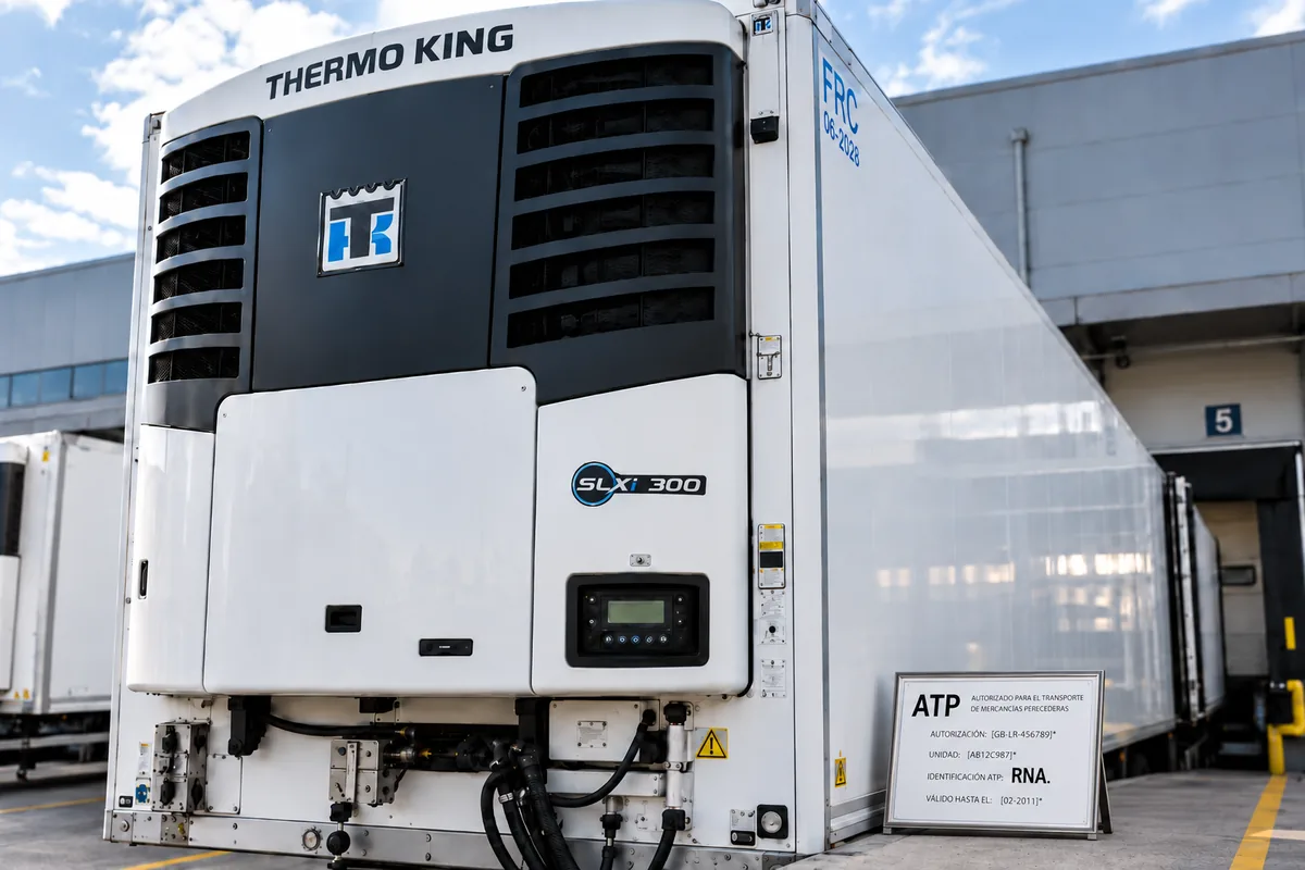 Equipo de frío Thermo King y certificado ATP de un remolque frigorífico
