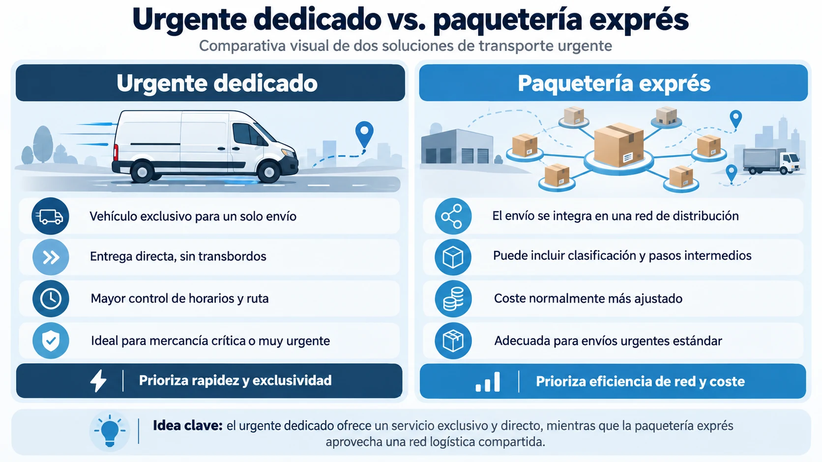 Urgente dedicado y paquetería express: dos negocios distintos