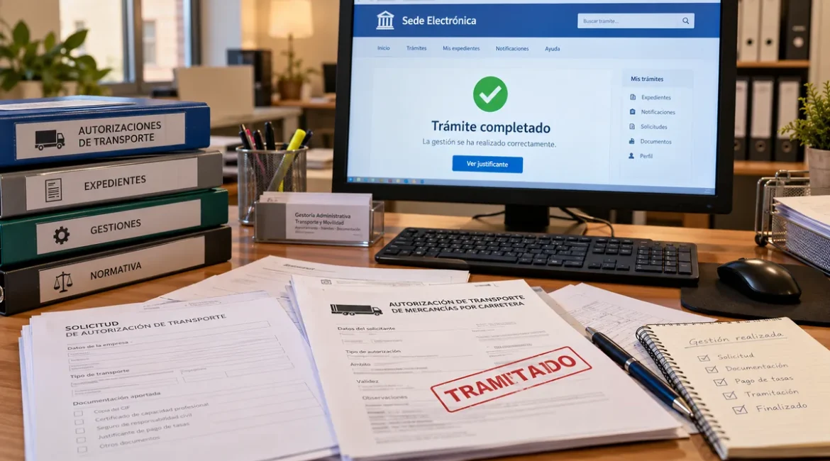 Sede electrónica con el trámite del visado de la tarjeta de transporte completado