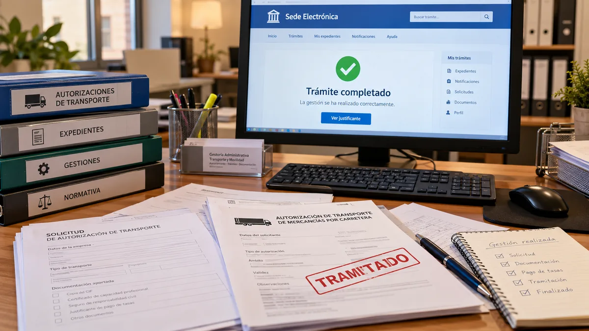 Sede electrónica con el trámite del visado de la tarjeta de transporte completado